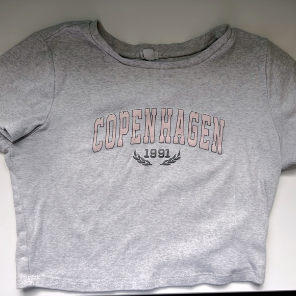 Light Gray Garage Baby Tee Crop Top - Picture 1 of 3